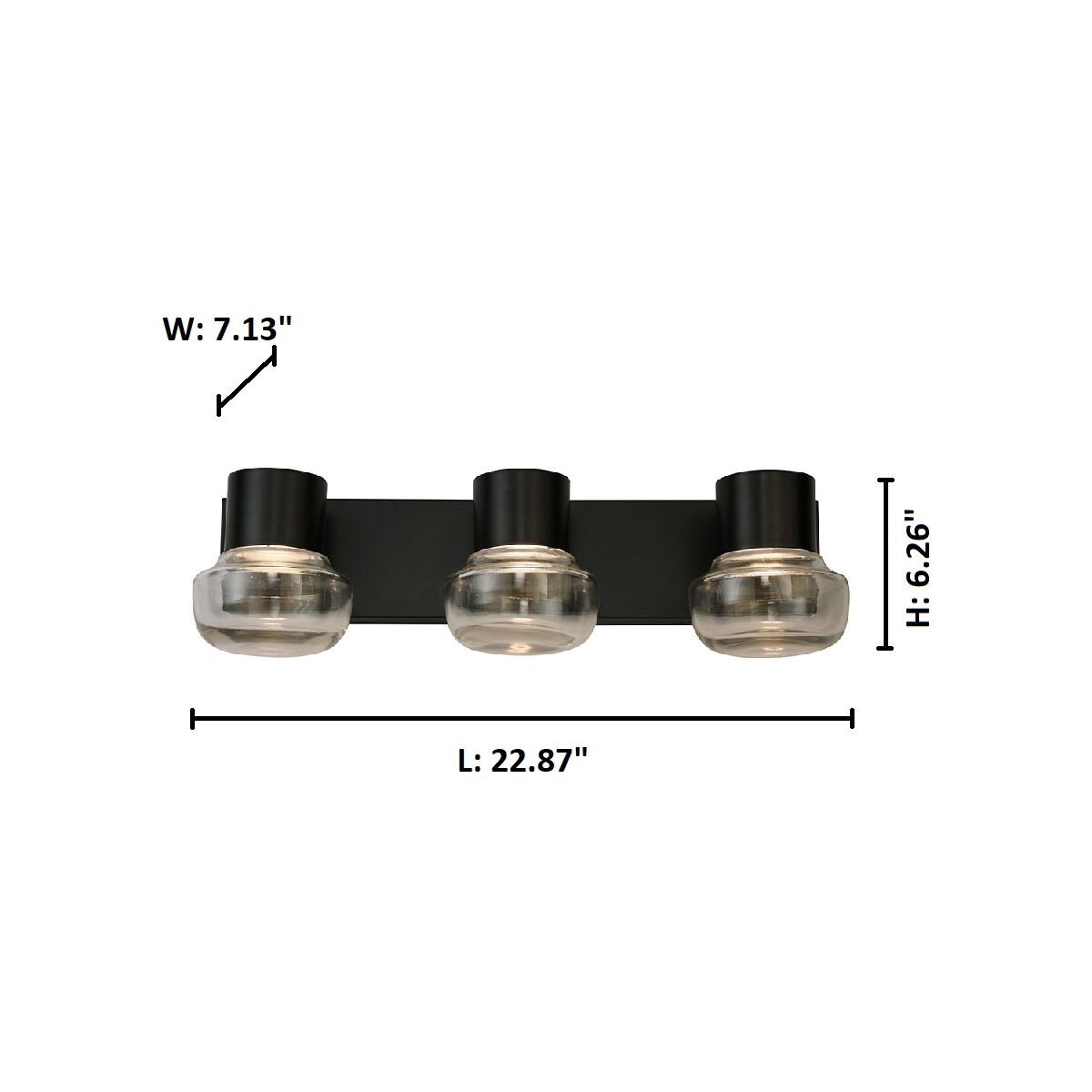 Belby LED 22.87 inch Black Bath Vanity Wall Light